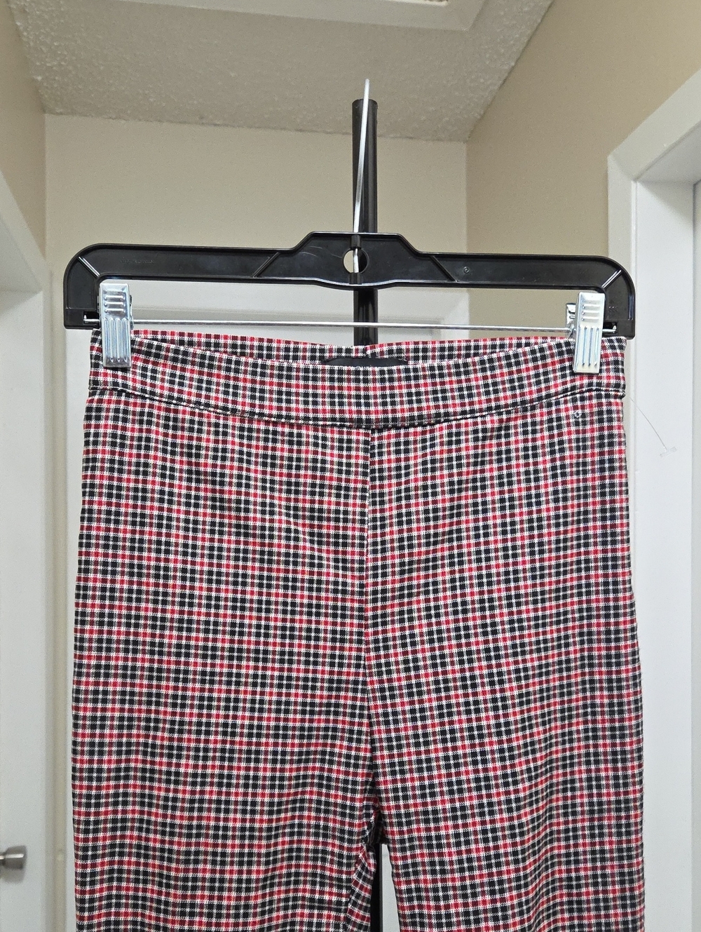 Urban Outfitters Pink Black Plaid Bootcut Flare Pants Y2K Preppy - Picture 3 of 8